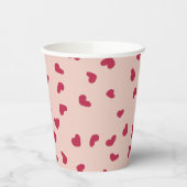 レッドドードルハートオンピーチ紙カップ 紙コップ (左)