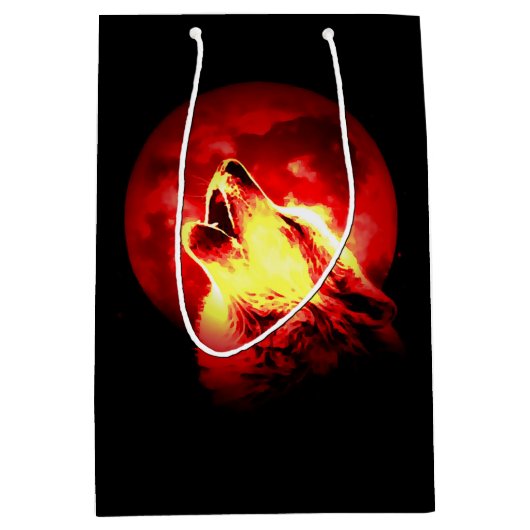 レッドナイトマットでハウリングウルフ ミディアムペーパーバッグ (正面)