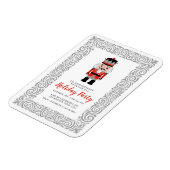 レッドナツクラッカークリスマスホリデーパーティー招待状 マグネット (左側)