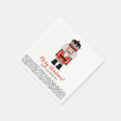 レッドナツクラッカークリスマスホリデー スタンダードカクテルナプキン (角)