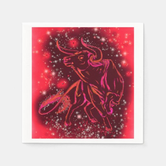 レッドナプキンズブルランニングズアットスターリーナイト スタンダードカクテルナプキン (正面)