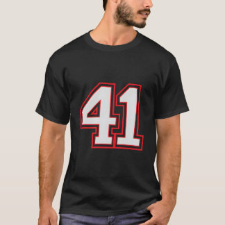 レッドナンバー41スポーツプレーヤージャージーおもしろいゲーム優勝 Tシャツ