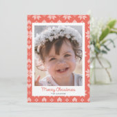 レッドニットのセーターのパターン写真クリスマスカード 招待状 (スタンド正面)