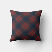 レッドネイビーブルーアーガイルタータンチェックプレイドパターン クッション (裏面)