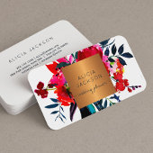 レッドネイビーブーケグラム銅金ゴールドウェディングプランナー 名刺