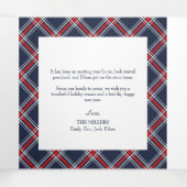 レッドネイビープレイドクリスマストリフォートカード 三つ折りクリスマスカード (内部中)