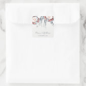 レッドネイビー水中カニサンゴ航海の結婚ズ スクエアシール (バッグ)