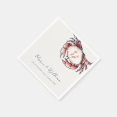 レッドネイビー水中カニサンゴ航海の結婚ズ スタンダードカクテルナプキン (角)