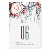 レッドネイビー水中カニサンゴ航海の結婚ズ テーブルナンバー (正面)