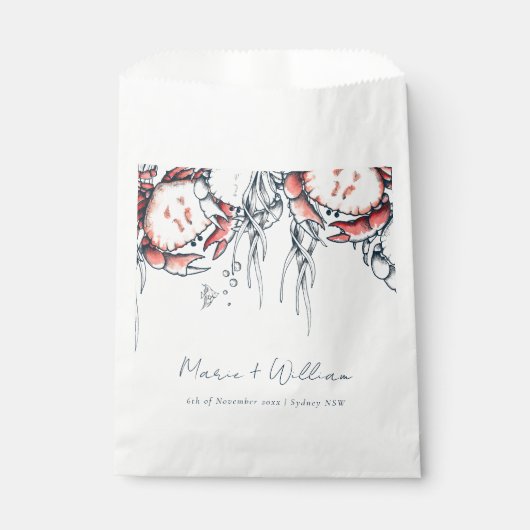 レッドネイビー水中カニサンゴ航海の結婚ズ フェイバーバッグ (正面)