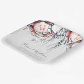 レッドネイビー水中カニサンゴ航海の結婚ズ ペーパープレート (傾斜あり)