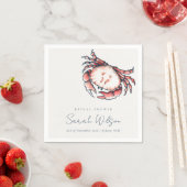 レッドネイビー水中カニ航海のブライダルシャワー スタンダードカクテルナプキン (インサイチュ)