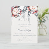 レッドネイビー水中カニ航海のブライダルシャワー 招待状 (スタンド正面)