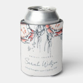 レッドネイビー水中カニ航海のブライダルシャワー 缶クーラー (缶正面)