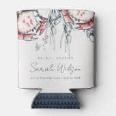 レッドネイビー水中カニ航海のブライダルシャワー 缶クーラー (裏面)