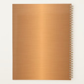 レッドネイビー水色フローラ銅モノグラム名 プランナー手帳 (裏面)