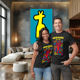 レッドネオンエイリアンファンキー – アポップ・アートのート笑顔キャラクター Tシャツ