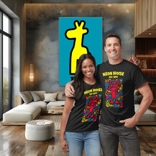 レッドネオンエイリアンファンキー – アポップ・アートのート笑顔キャラクター Tシャツ