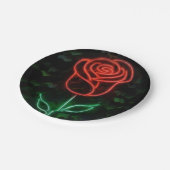レッドネオンライト白熱［赤熱］光を放つバラアイビースウィート16 16th ペーパープレート (アングル)