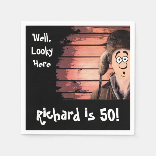 レッドネックおもしろいヒルビリーバースデーパーティー スタンダードカクテルナプキン (正面)