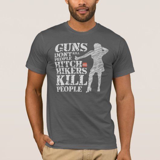 レッドネックおもしろいホラー銃で人を殺さない Tシャツ (正面)