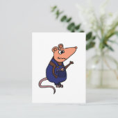 レッドネックおもしろいポッサムinオーバーオール ポストカード (スタンド正面)