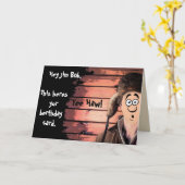 レッドネックおもしろいマンガ誕生日 カード (黄色い花)