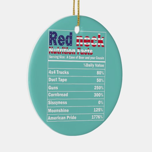 レッドネックおもしろい栄養事実7月4日 セラミックオーナメント (右)