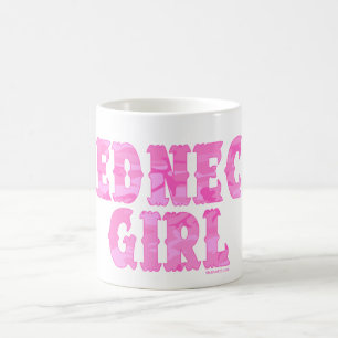 レッドネックの女の子のピンクの迷彩柄のマグ コーヒーマグカップ