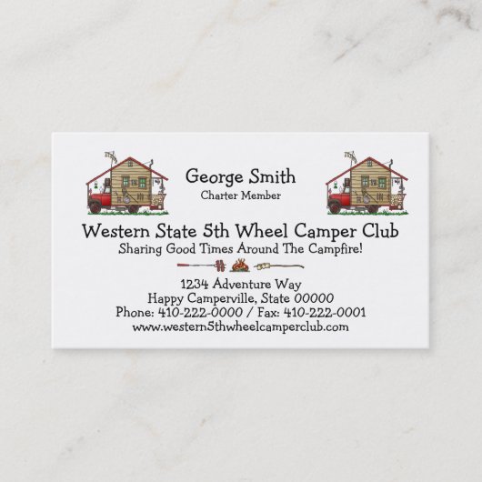 レッドネックの田舎者のキャンピングカーのキーホルダー 名刺 (正面)