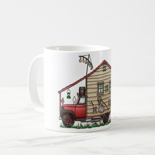 レッドネックの田舎者のキャンピングカーのマグ コーヒーマグカップ (正面左)