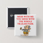 レッドネックの田舎者の冗談 缶バッジ (正面&裏面)