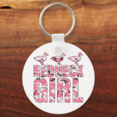 レッドネックガールピンクカモフラージュ3ダックキーチェーン キーホルダー (正面)