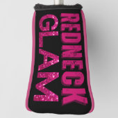 レッドネックグラムピンクグリッターオンブラック ゴルフヘッドカバー (回転90)