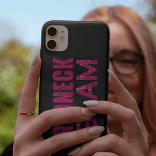 レッドネックグラムピンクグリッターオンブラック iPhone 13 PROケース