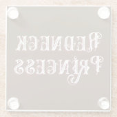 レッドネックプリンセスファンシー文字 ガラスコースター (裏面)