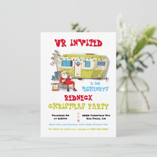 レッドネックホワイトゴミのクリスマストレーラーパーティー招待券 招待状 (スタンド正面)