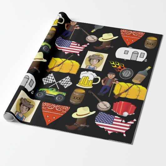 レッドネック誕生日 ラッピングペーパー (アンロールド)