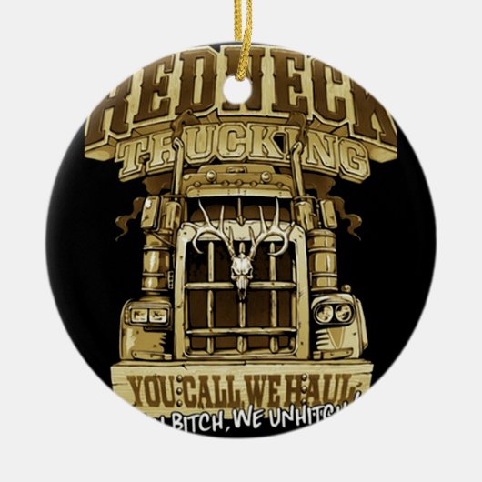 レッドネック運搬車 セラミックオーナメント (正面)