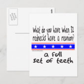 レッドネック フル セット オブ ティース T シャツ アンド ギフト ポストカード (正面/裏面)