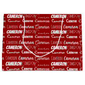 レッドネームパーソナライズされたフォントコラージクリスマス ラージペーパーバッグ (正面)