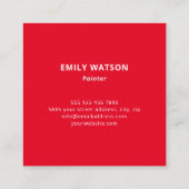 レッドネームモダンアートアーティストアートスタジオ スクエア名刺 (裏面)