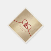 レッドノットユニオンダブル幸中国のせ結婚ズ スタンダードカクテルナプキン (角)