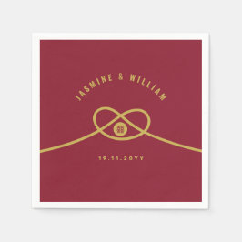 レッドノットユニオンダブル幸中国のせ結婚ズ スタンダードカクテルナプキン