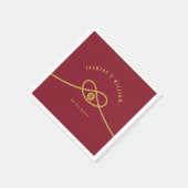 レッドノットユニオンダブル幸中国のせ結婚ズ スタンダードカクテルナプキン (角)