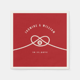 レッドノットユニオンダブル幸中国のせ結婚ズ スタンダードカクテルナプキン