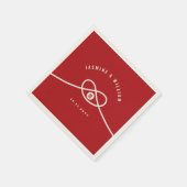 レッドノットユニオンダブル幸中国のせ結婚ズ スタンダードカクテルナプキン (角)