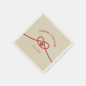 レッドノットユニオンダブル幸中国のせ結婚ズ スタンダードカクテルナプキン (角)