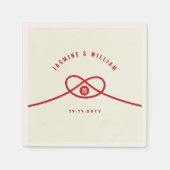 レッドノットユニオンダブル幸中国のせ結婚ズ スタンダードカクテルナプキン (正面)