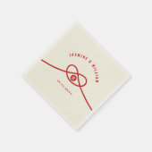 レッドノットユニオンダブル幸中国のせ結婚ズ スタンダードカクテルナプキン (角)